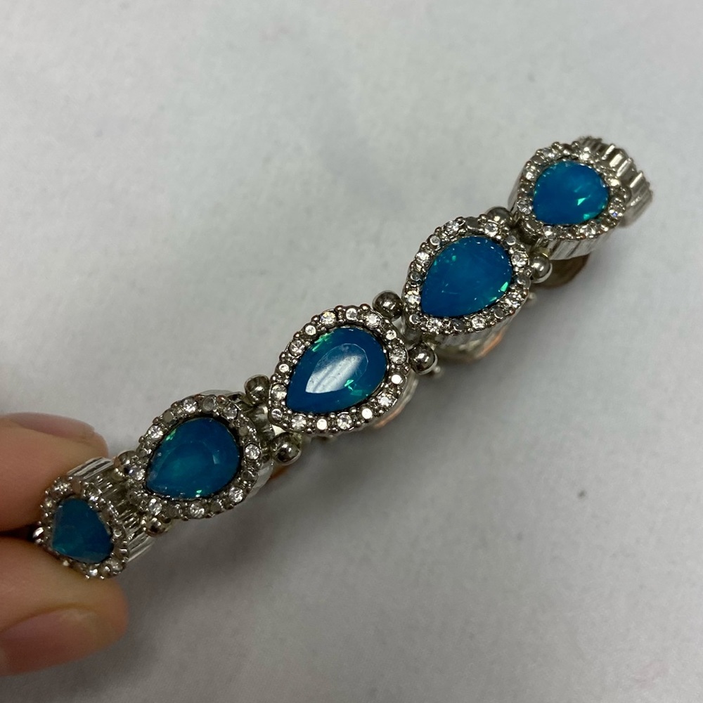 BOGO FREE; silver and blue bracelet